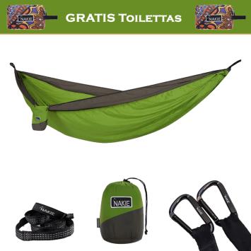 1Forest Green gerecyclede hangmat incl. riemen | GRATIS toilettas
