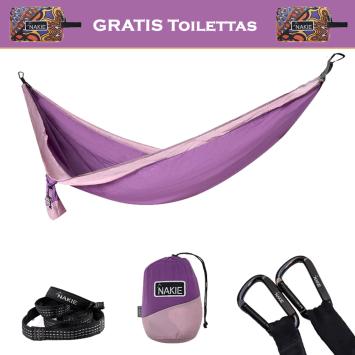 Mulberry Purple gerecyclede hangmat incl. riemen | GRATIS toilettas