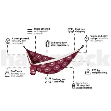 Ringers Western gerecyclede hangmat incl. riemen